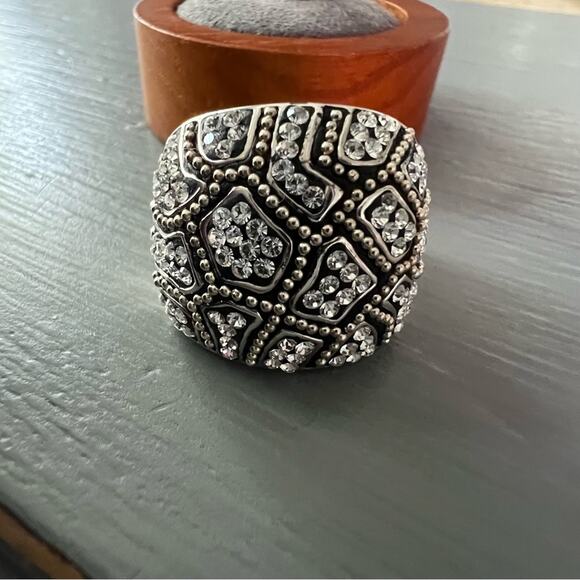 Chelsea Taylor 925 Sterling Silver Crystal Ring Size 7 - Picture 6 of 9